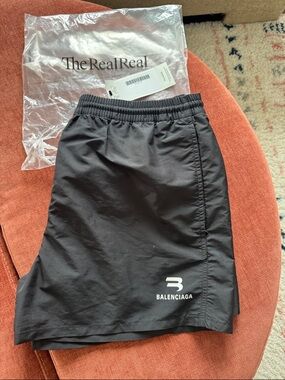 Balenciaga Black Athletic Logo Shorts